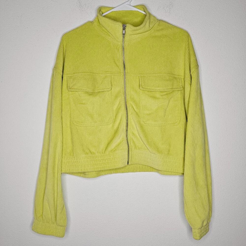 NWT Aerie Women's Green Ribbed/Full Zip Jacket Size Large